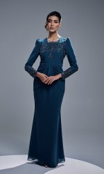 ASRIVIA DRESS - TEAL BLUE