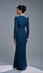 ASRIVIA DRESS - TEAL BLUE