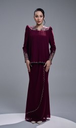 DANIA KURUNG - BURGUNDY