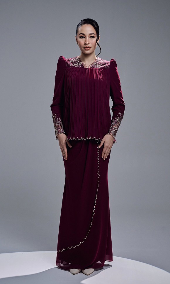 DANIA KURUNG - BURGUNDY