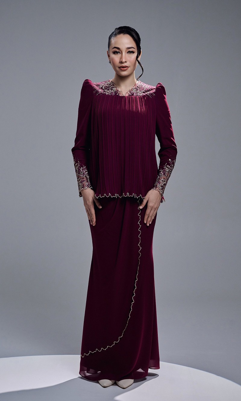 DANIA KURUNG - BURGUNDY