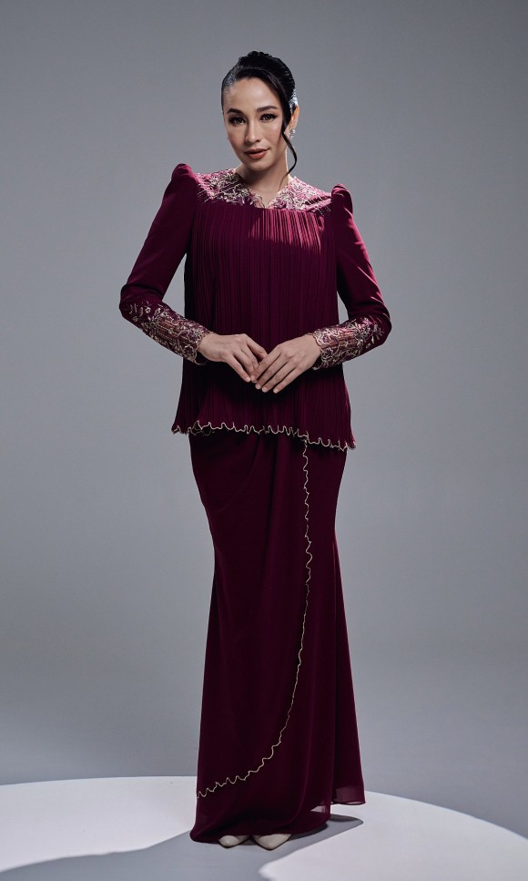 DANIA KURUNG - BURGUNDY