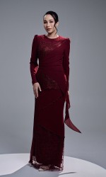 ESTALIA DRESS - MAROON