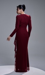 ESTALIA DRESS - MAROON