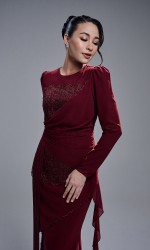 ESTALIA DRESS - MAROON