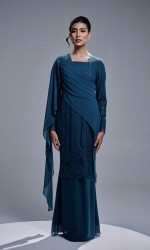 ESTIARA DRESS - TEAL BLUE