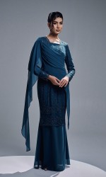 ESTIARA DRESS - TEAL BLUE