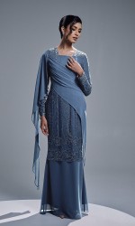 ESTIARA DRESS - ASH BLUE