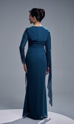 ESTIARA DRESS - TEAL BLUE