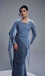 ESTIARA DRESS - ASH BLUE