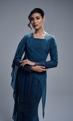 ESTIARA DRESS - TEAL BLUE