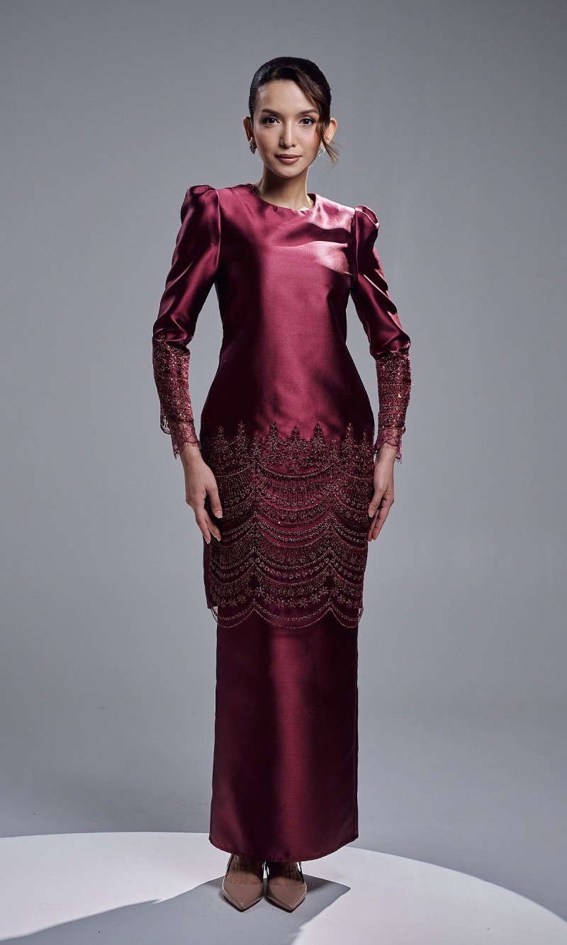 DAHLIA KURUNG - BURGUNDY
