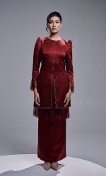 ELVARIN KURUNG - MAROON RED