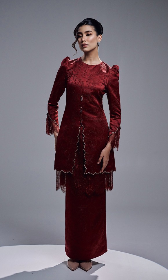 ELVARIN KURUNG - MAROON RED