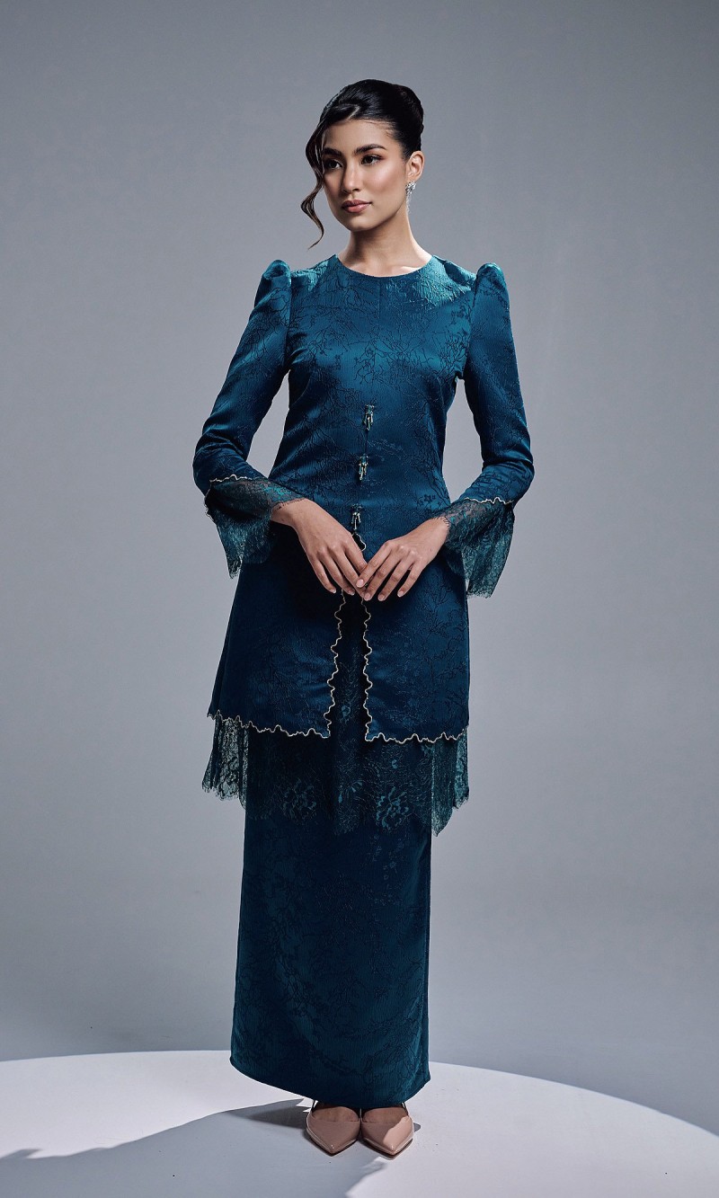 ELVARIN KURUNG - TEAL BLUE