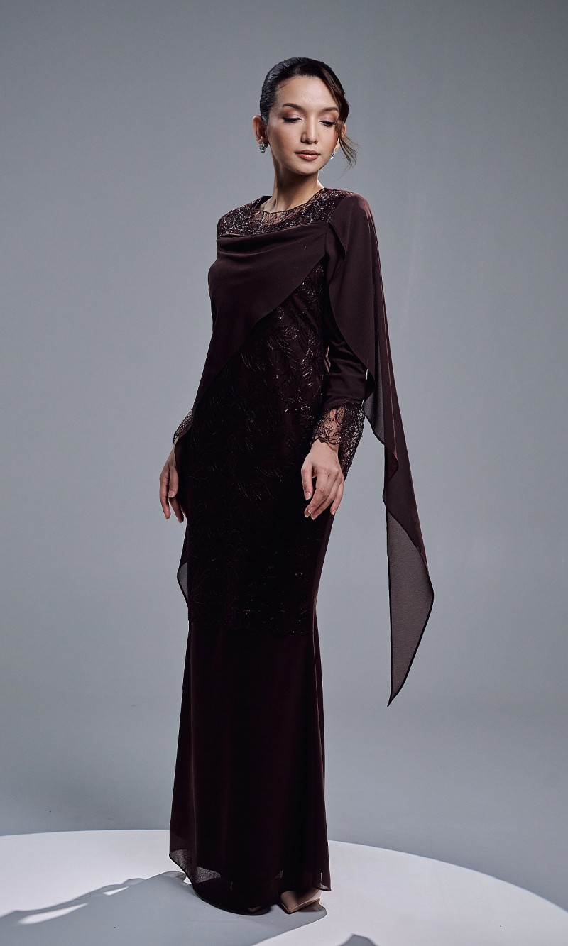 GRACIA DRESS - MAHOGANY