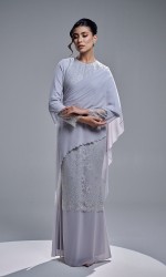 RAEESA DRESS - STEEL GREY