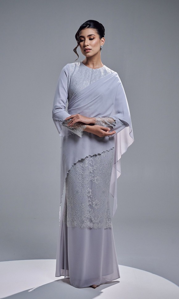 RAEESA DRESS - STEEL GREY