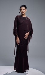 RAEESA DRESS - MAHOGANY