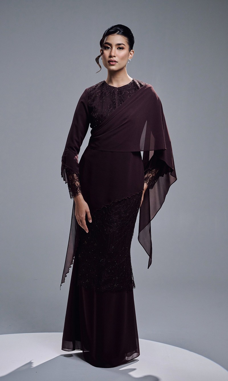 RAEESA DRESS - MAHOGANY