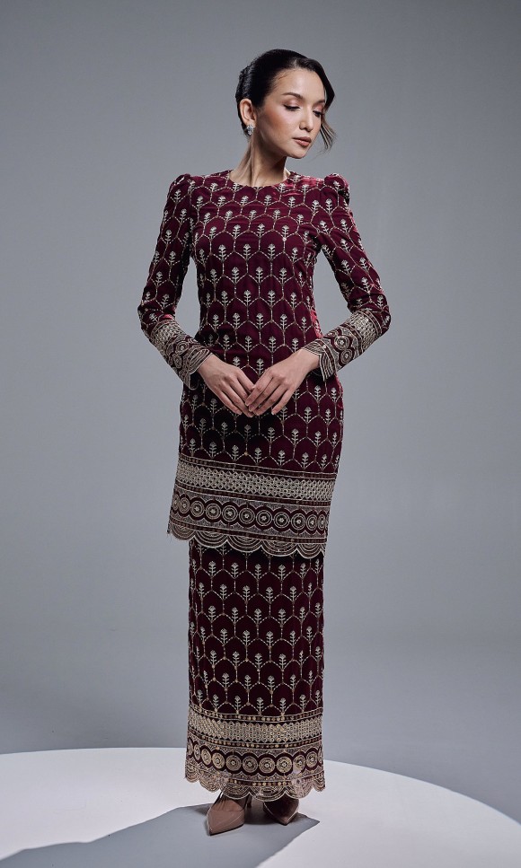 MARAVIA KURUNG - BURGUNDY