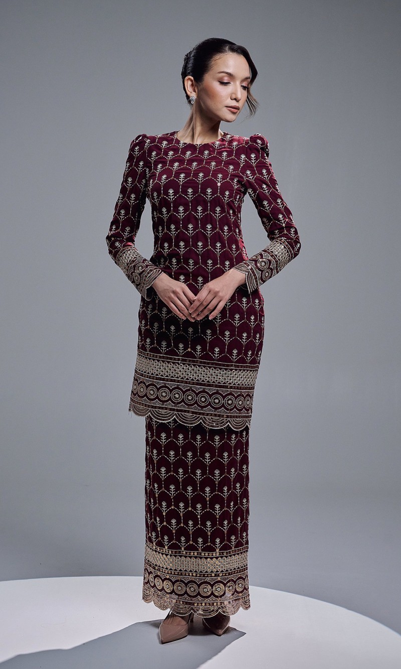 MARAVIA KURUNG - BURGUNDY