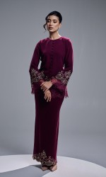 CAMERIA KURUNG - BURGUNDY