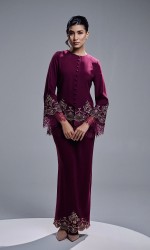 CAMERIA KURUNG - BURGUNDY