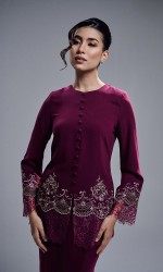 CAMERIA KURUNG - BURGUNDY