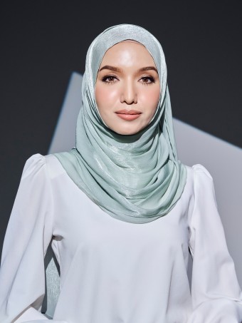 VIORA SHIMMER SHAWL - DUSTY GREEN
