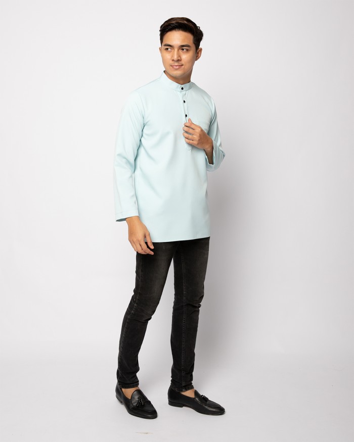 HELMICO KURTA BUTTON - PALE TURQUOISE