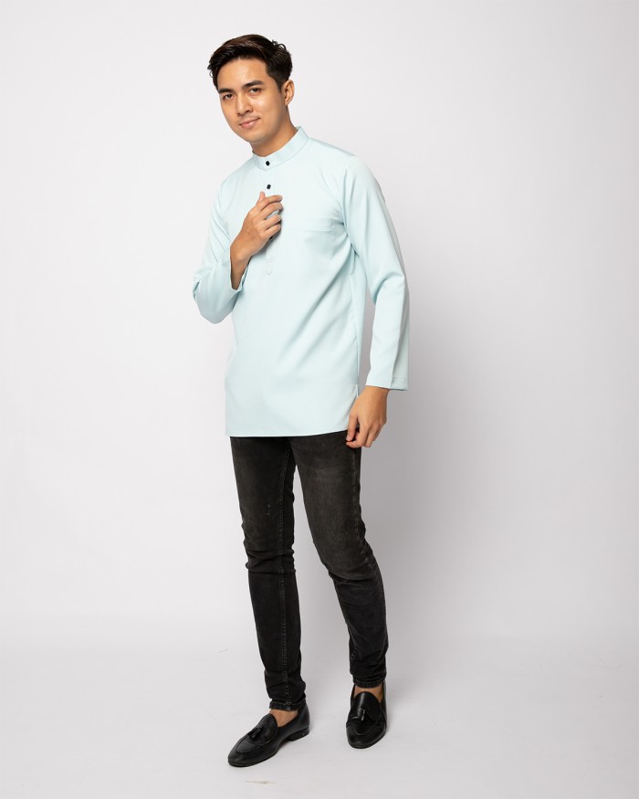 HELMICO KURTA BUTTON - PALE TURQUOISE