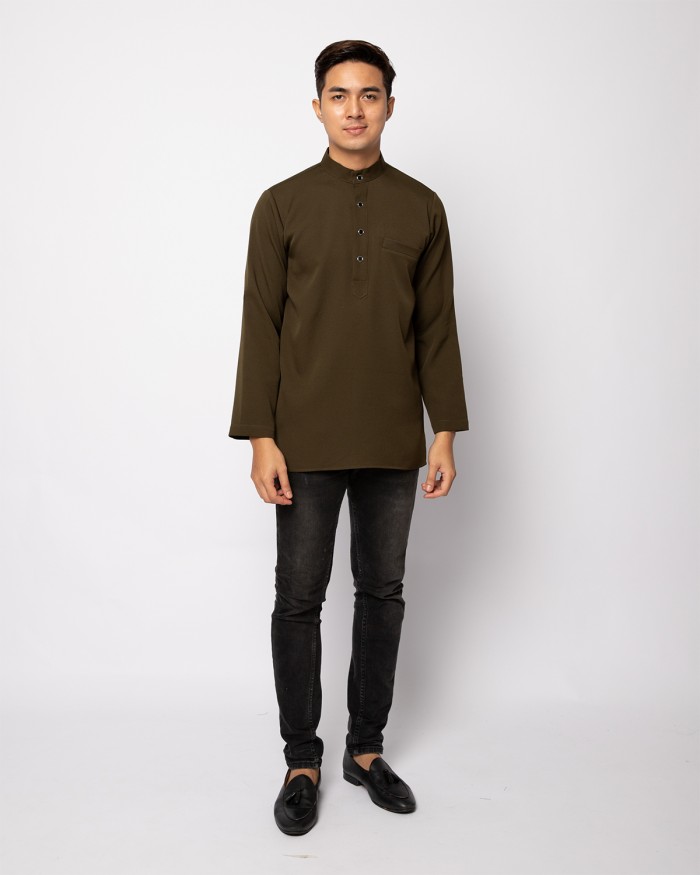 HELMICO KURTA BUTTON - DARK OLIVE