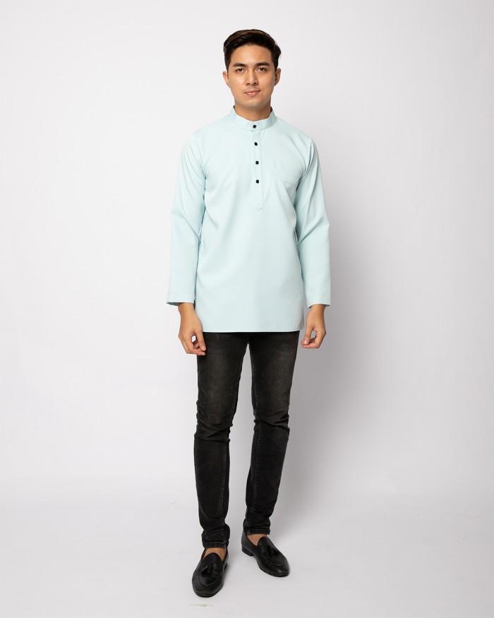 HELMICO KURTA BUTTON - PALE TURQUOISE
