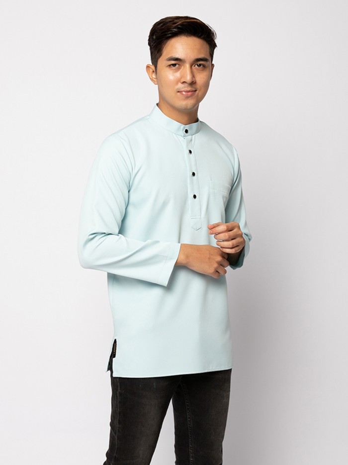 HELMICO KURTA BUTTON - PALE TURQUOISE