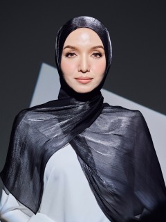 VIORA SHIMMER SHAWL - BLACK