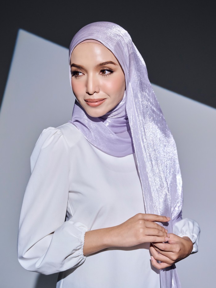 VIORA SHIMMER SHAWL - SILVER PURPLE