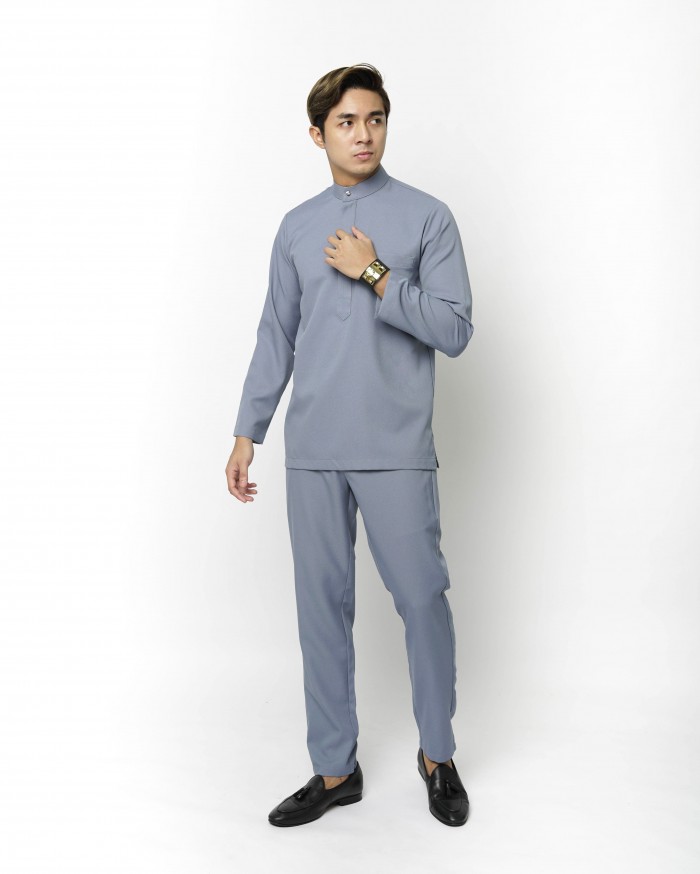 HERMOS BAJU MELAYU  - GREYISH BLUE