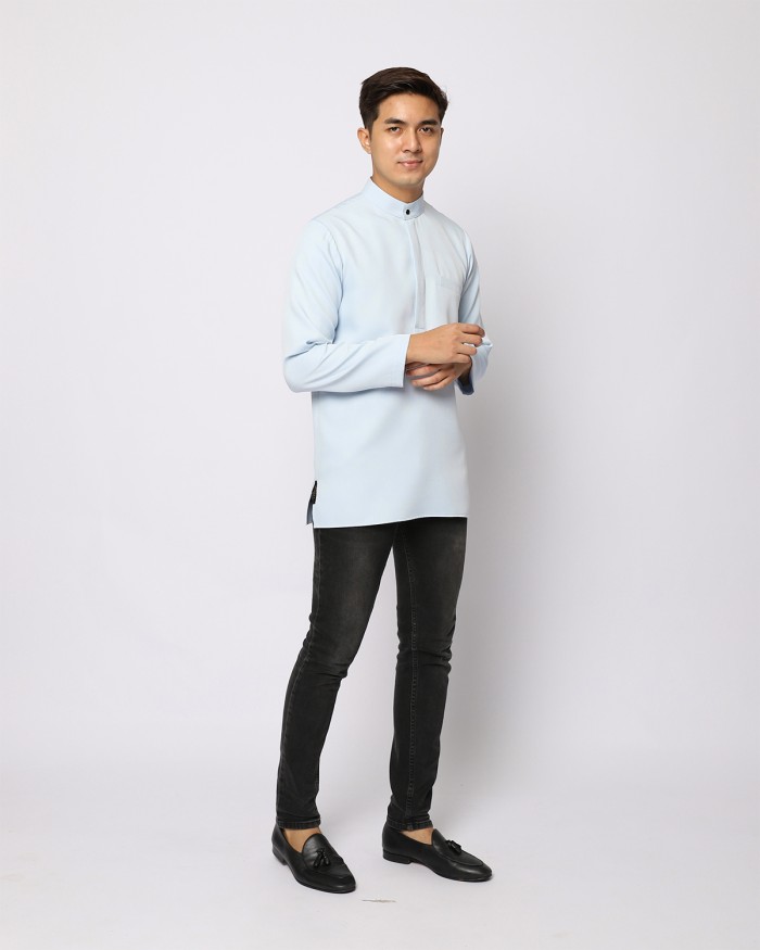 AUFMAN KURTA ZIP - BABY BLUE