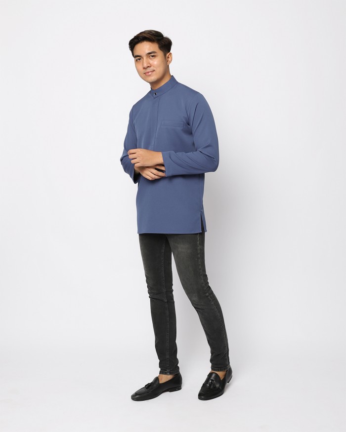 AUFMAN KURTA ZIP - INFINITY BLUE