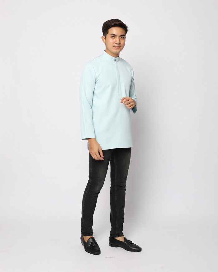 AUFMAN KURTA ZIP - PALE TURQUOISE