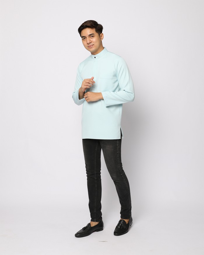 AUFMAN KURTA ZIP - PALE TURQUOISE