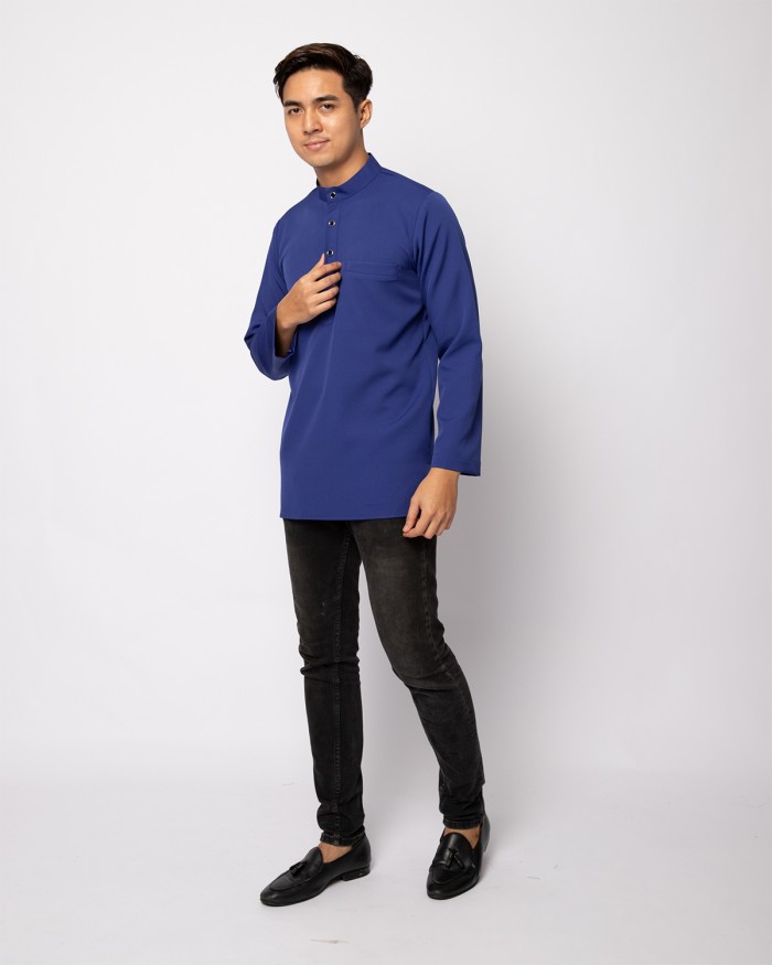 HELMICO KURTA BUTTON - INDIGO BLUE