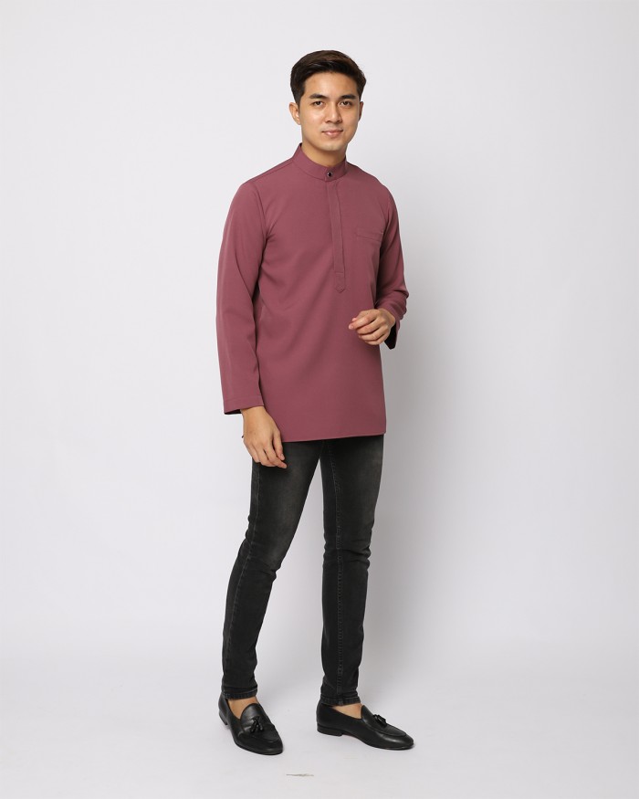 AUFMAN KURTA ZIP - DUSKY MAUVE