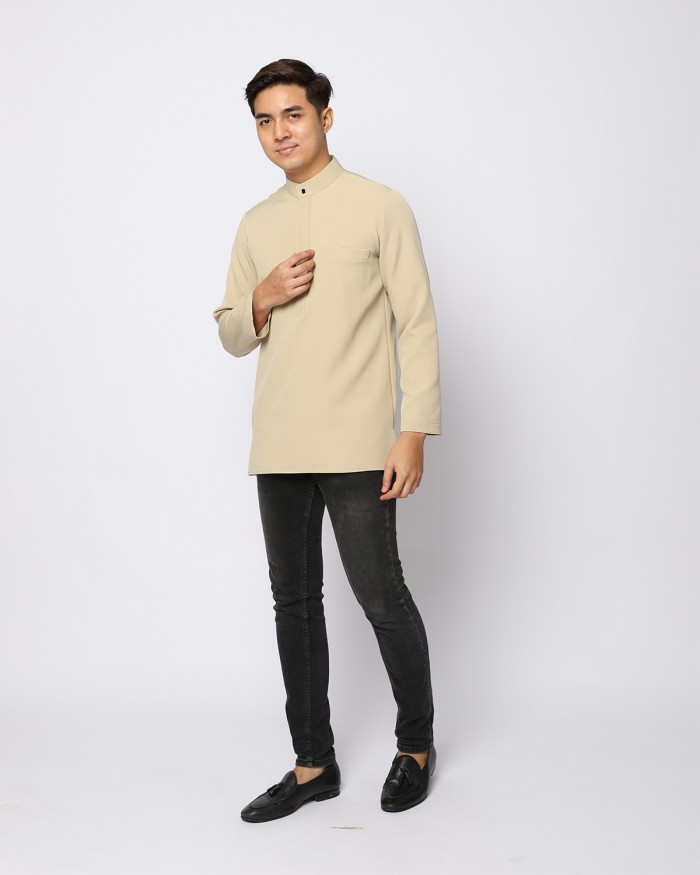 AUFMAN KURTA ZIP - PALE OLIVE