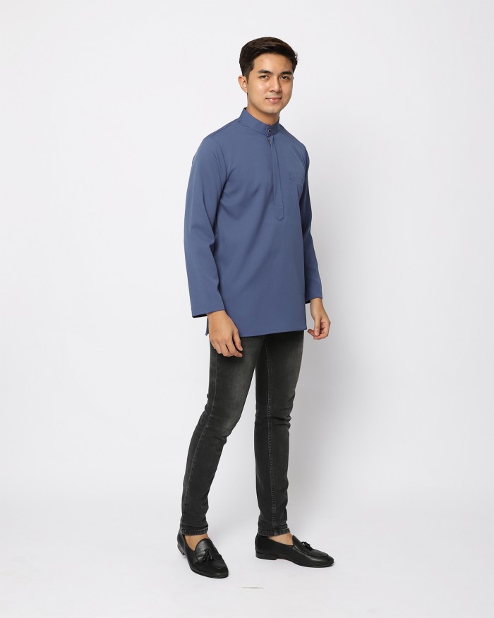 AUFMAN KURTA ZIP - INFINITY BLUE