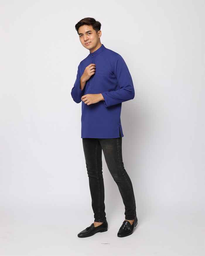 AUFMAN KURTA ZIP - INDIGO BLUE