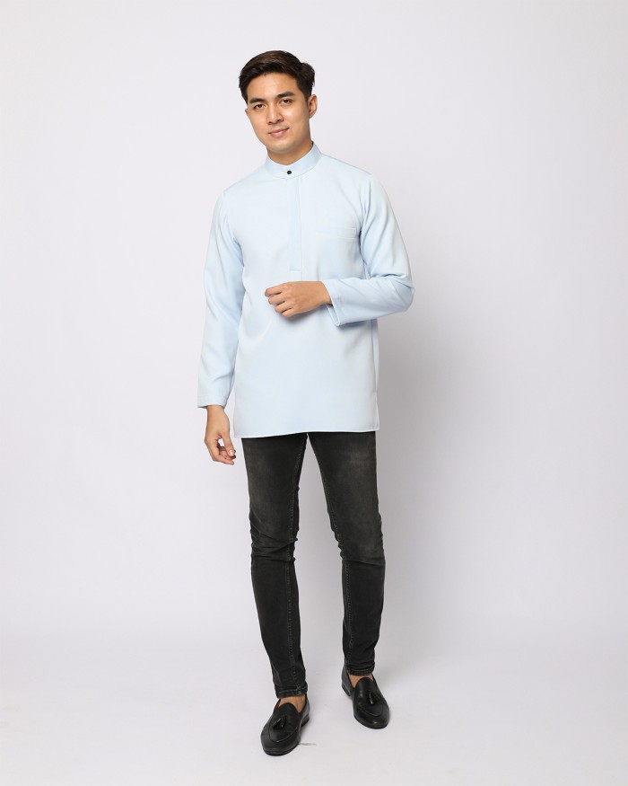 AUFMAN KURTA ZIP - BABY BLUE