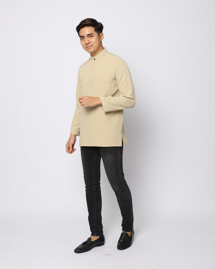 AUFMAN KURTA ZIP - PALE OLIVE