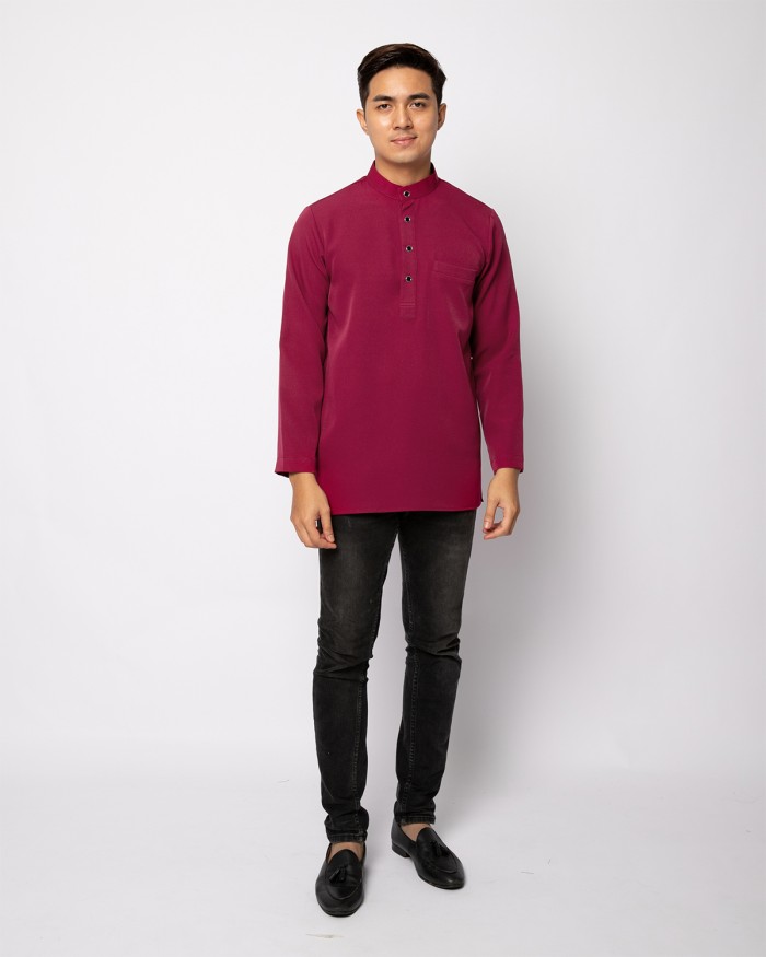 HELMICO KURTA BUTTON - BURGUNDY